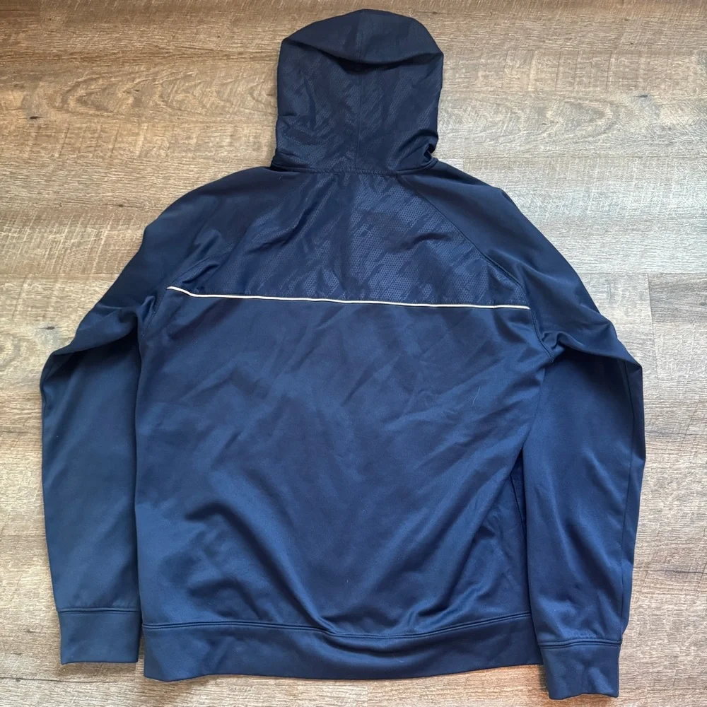 New England Patriots Full Zip Hoodie Men's Large Blue Majestic - Picture 9 of 10